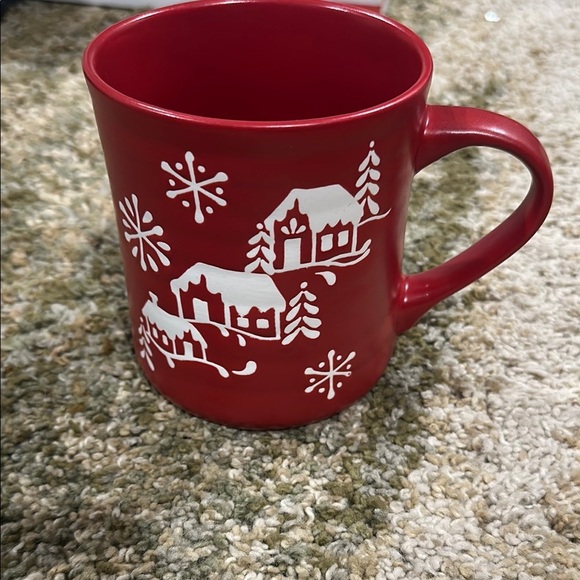 Red and White Holiday Decor Mug with Cozy Winter Scene - Picture 5 of 6